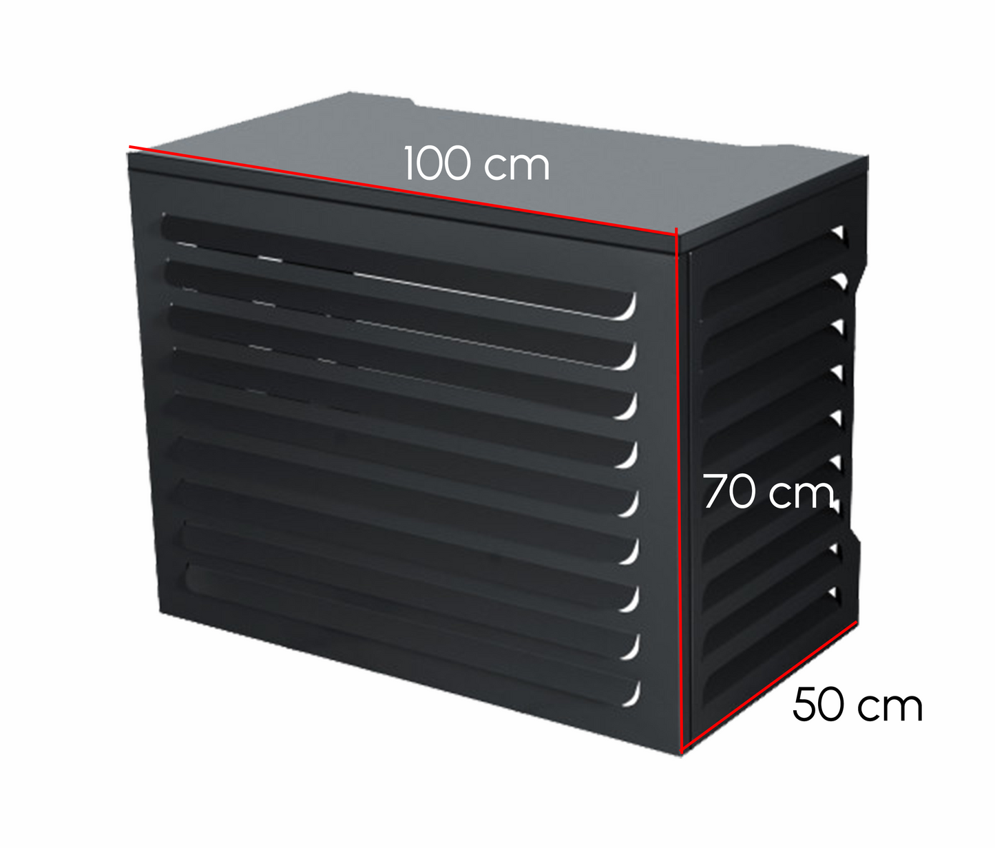 Bodo® - Aluminium Airco Cover - Airco Omkasting - Buitenunit omkasting - 100 x 70 x 50 cm - Small - Antraciet