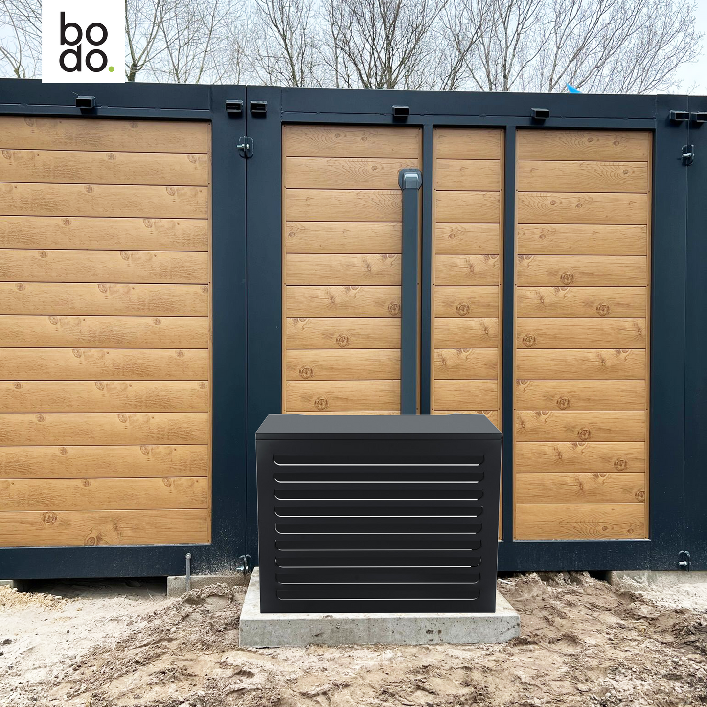 Bodo® - Aluminium Airco Cover - Airco Omkasting - Buitenunit omkasting - 100 x 70 x 50 cm - Small - Antraciet