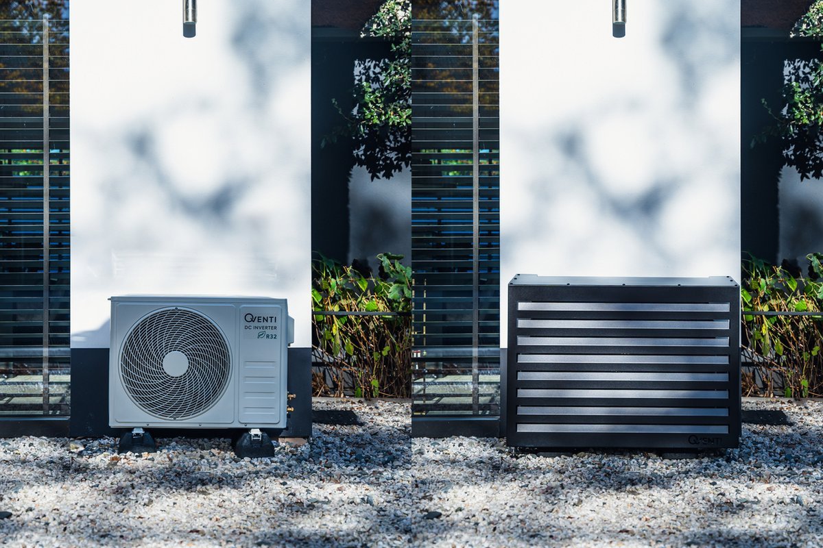 QVENTI - airco & warmtepomp buitenunit omkasting - 115x 85x 57,5cm - medium - 5 jaar garantie - Airco - omkasting.com